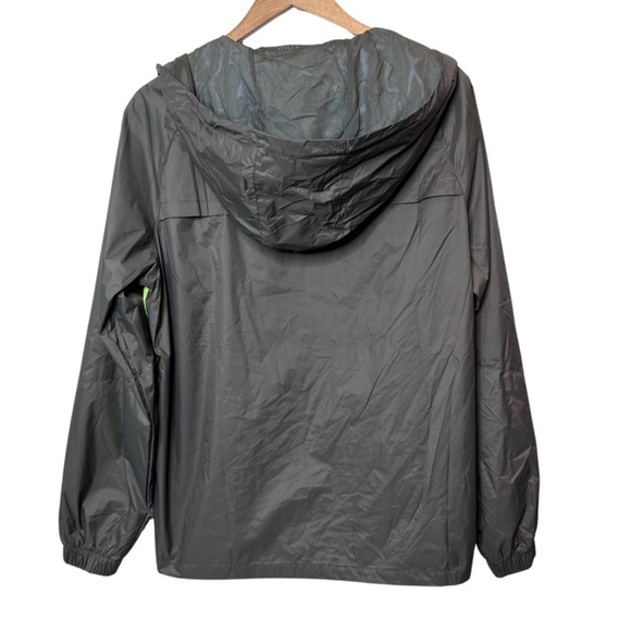 Hengli Dark Green Zip Up Hooded Wind Breaker Rain Jacket Coat - Picture 8 of 16